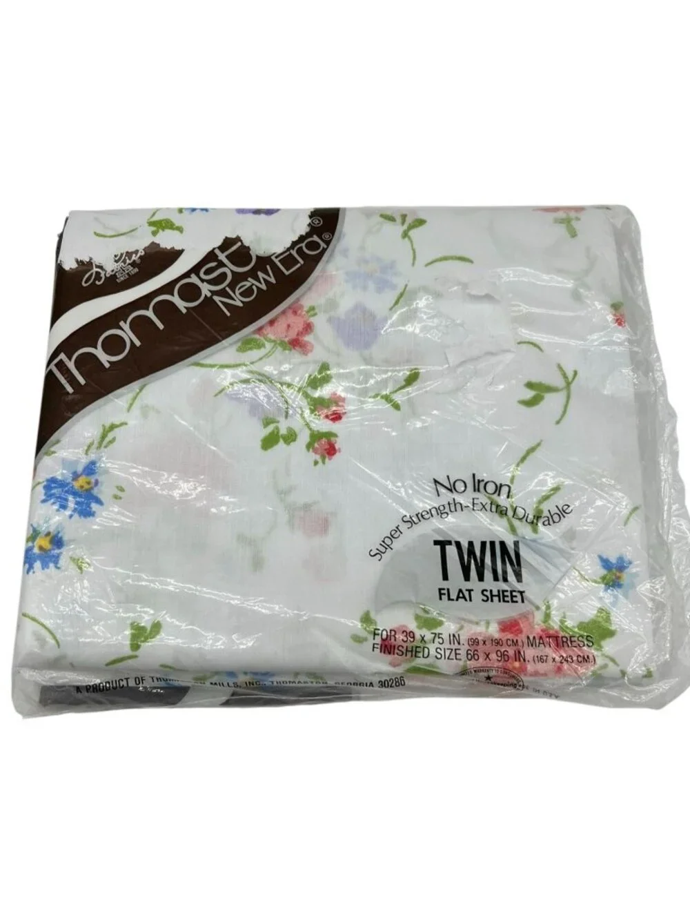 NEW Thomaston New Era Gwendolyn Twin Flat Sheet White Floral Bedding Bedroom